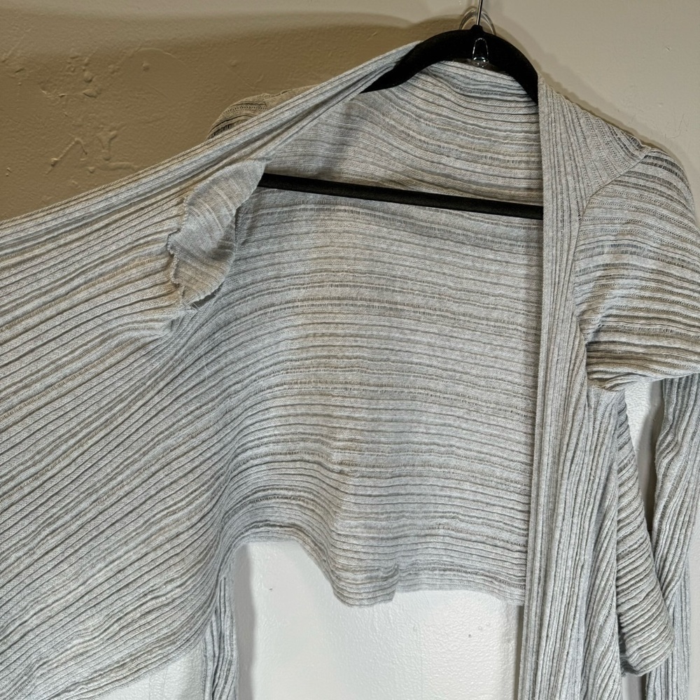 Olympic Gregory Greek open front knit sweater cardigan drape front gray cotton - Picture 7 of 15